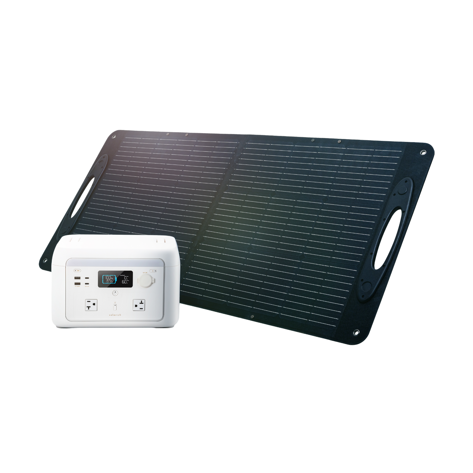 solarich 1000|家庭用ポータブル電源&ソーラーパネル100W(セット solarich 1000|家庭用ポータブル電源&ソーラーパネル100W(セット