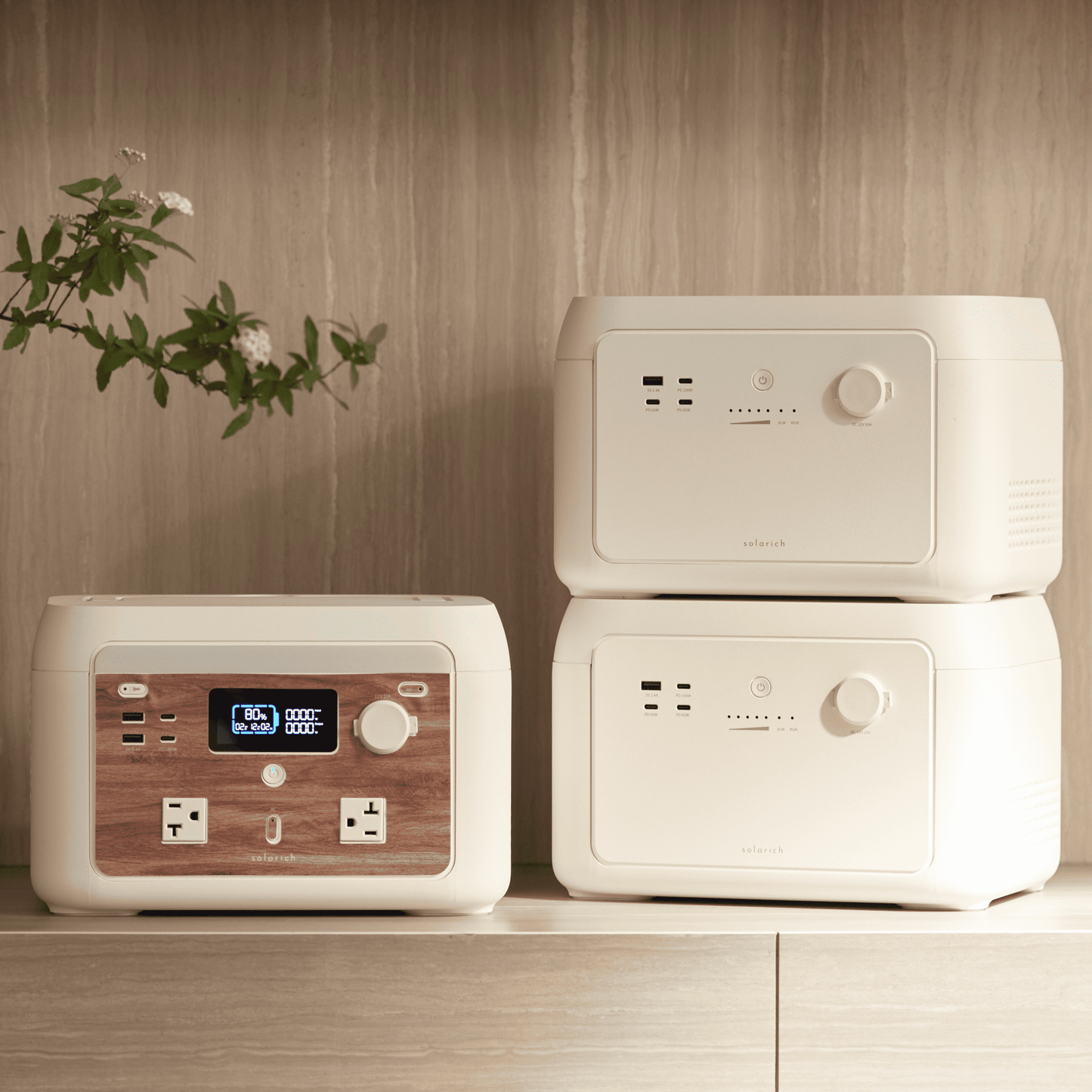 solarich 1000 - 拡張バッテリー＋ソーラーパネル200W（セット）