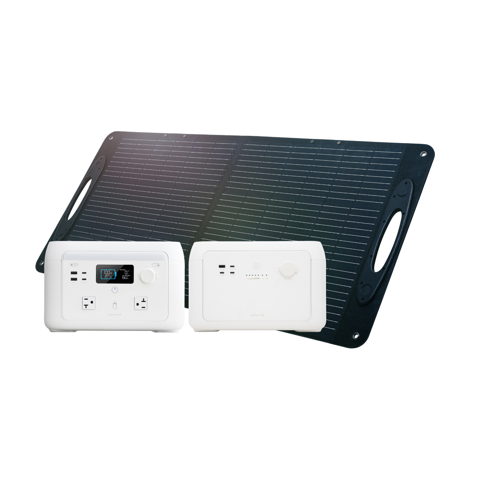 solarich 1000｜拡張バッテリー＋ソーラーパネル100W（セット）【日本
